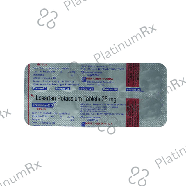 Prezar 25mg Tablet