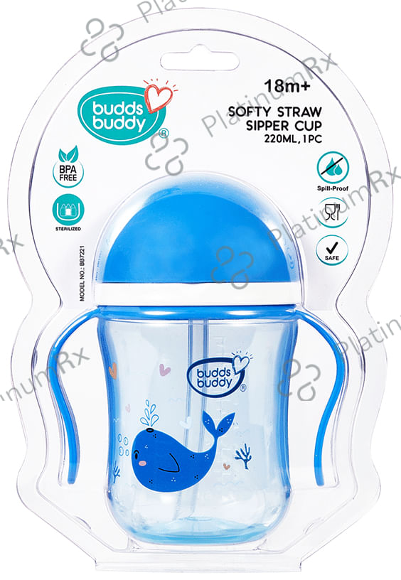 Buddsbuddy BB7221 Softy Straw Baby Sipper Cup 18m+ Blue