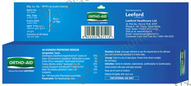 Ortho-Aid Natural Pain Relief Ointment