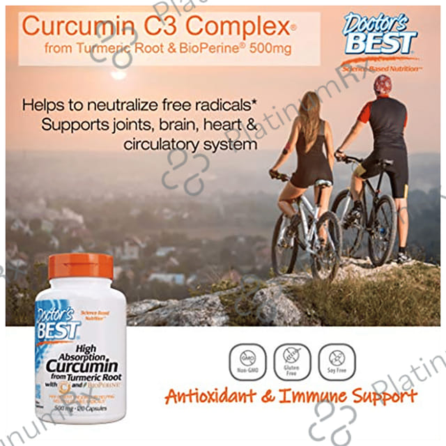 Doctor's Best High Absorption Curcumin C3 Complex and Bioperine 500mg Capsule
