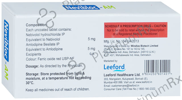 Nevibloc AM 5/5mg Tablet 10s