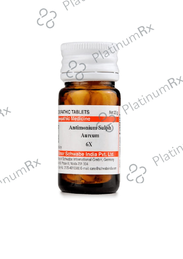Dr Willmar Schwabe India Antimonium Sulph Aureum Trituration Tablet 6X