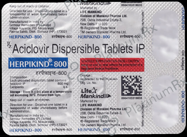 Herpikind 800mg Tablet 10s
