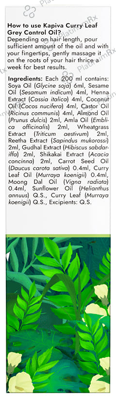 Kapiva Curry Leaf Grey Control Hair Oil