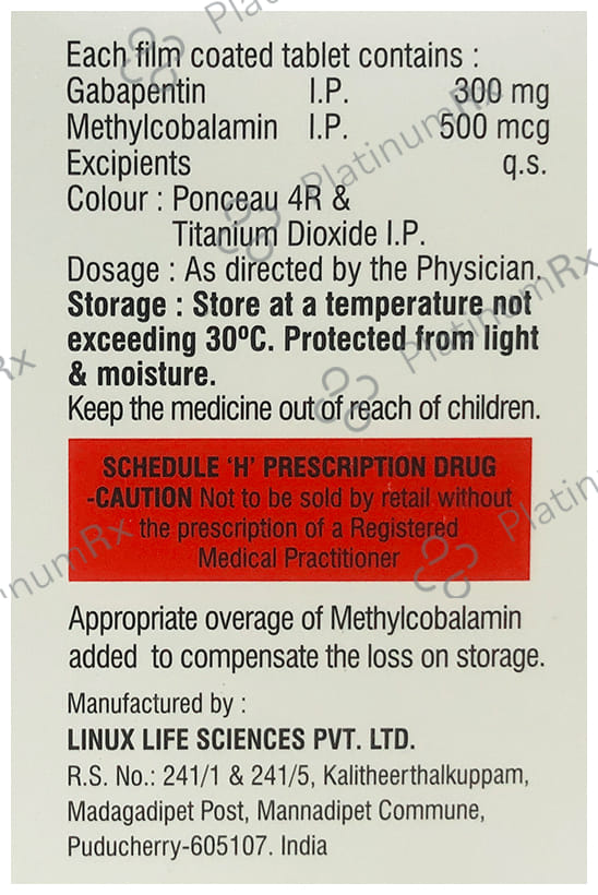 Gabagesic M 300mg/500mcg Tablet 15s