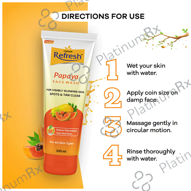 Refresh Papaya Face Wash (100ml Each) 6 Tubes