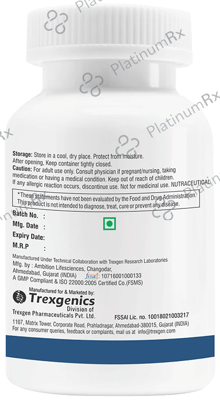 Trexgenics Magnesium Citrate 750mg Veg. Capsules