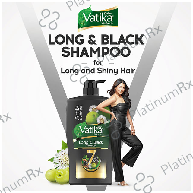 Dabur Vatika Naturals Amla & Bhringraj Long & Black Shampoo 640 ml