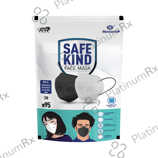 Safekind N95 Face Mask (2 Black & 1 White) 3s