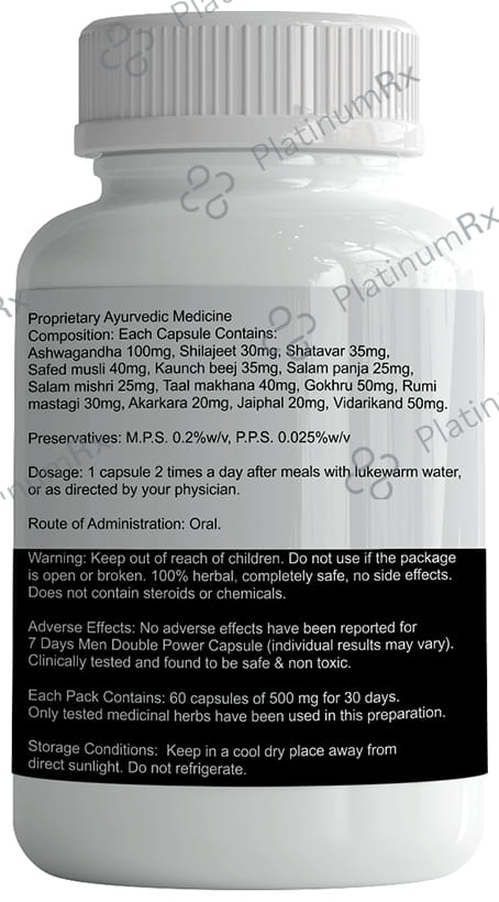 7Days 100% Natural Double Power for Men 500mg Capsule