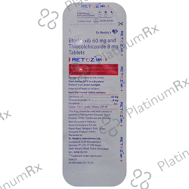 Retoz MR 60/8mg Tablet 10s