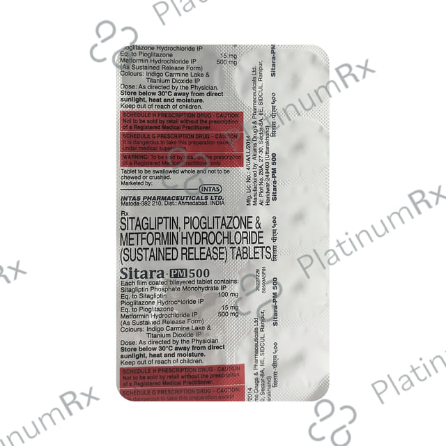 Sitara PM 500/15/100mg Tablet SR 10s