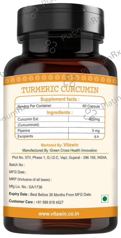 Vitawin Turmeric Curcumin Vegetarian Capsule