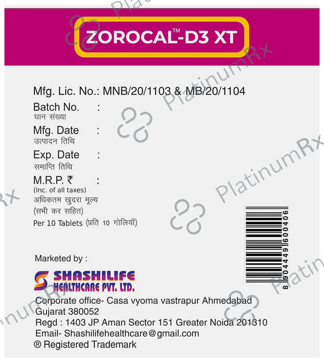 Zorocal D3 XT Tablet 10s