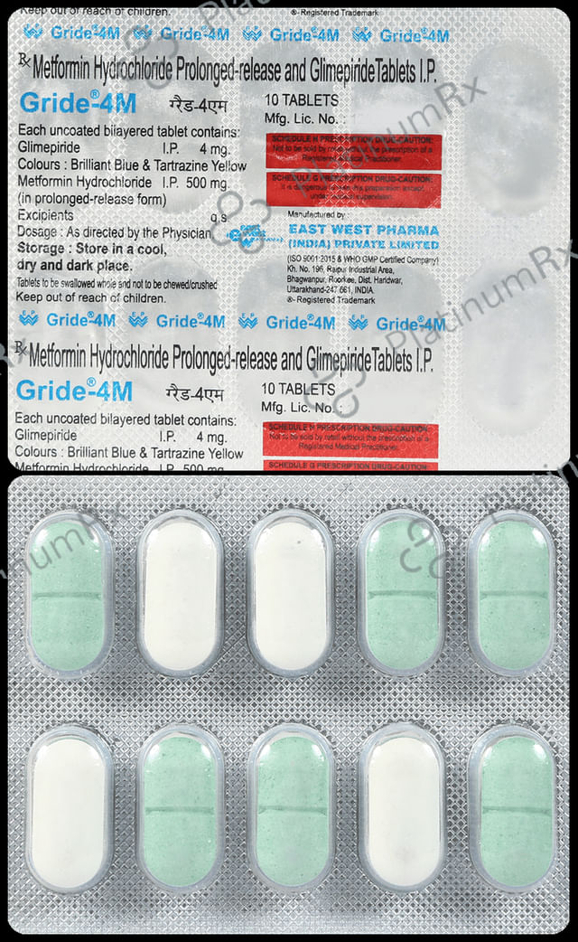 Gride M 4mg/500mg Tablet PR