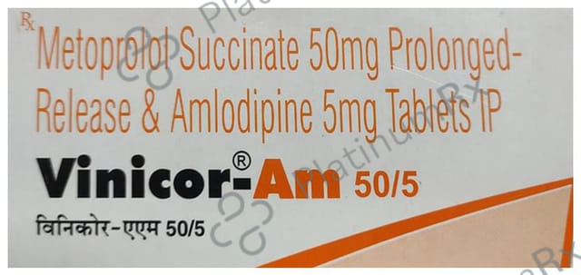Vinicor AM 50/5mg Tablet PR 10s