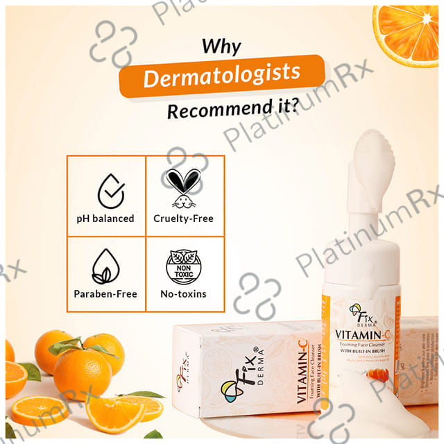 Fixderma Vitamin-C Foaming Face Cleanser with Built-in-Brush