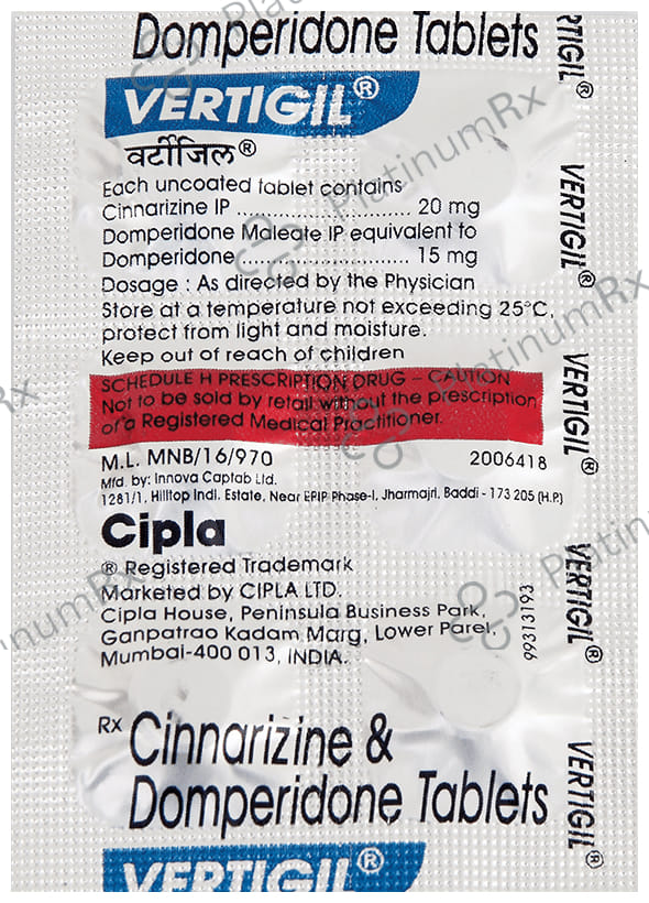 Vertigil 15mg/20mg Tablet