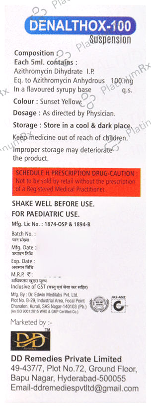 Denalthox 100 Oral Suspension Mango