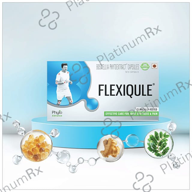 Flexiqule Capsule with Bosewellia Serrata & Ginger - For Joint Stiffness & Pain Relief