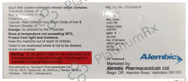Tofaziff 11mg XR Tablet 10s