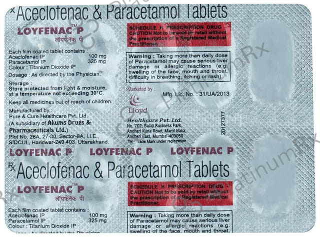 Loyfenac-P 100mg/325mg Tablet