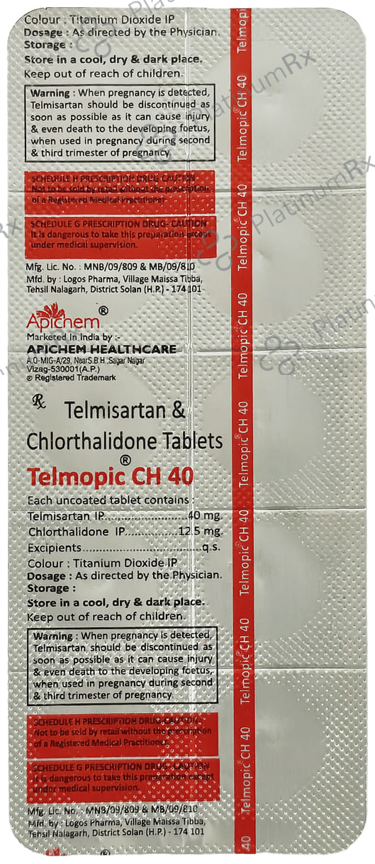 Telmopic CH 40mg/12.5mg Tablet