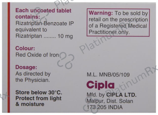 Rizact 10mg Tablet 4s