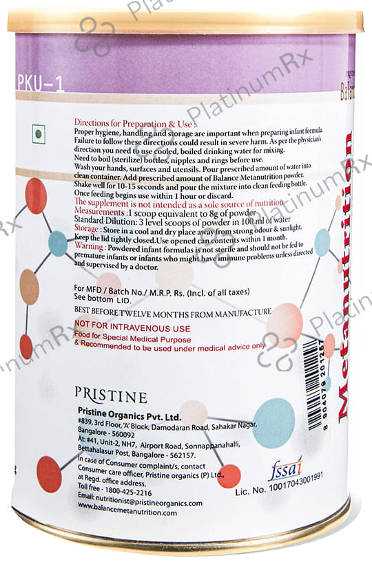 Pristine Balance Metanutrition PKU 1 (Upto 3 Years) Powder Chocolate