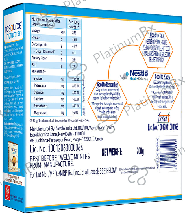 Nestle Resource High Quality Whey Protein - Flavour Powder Vanilla