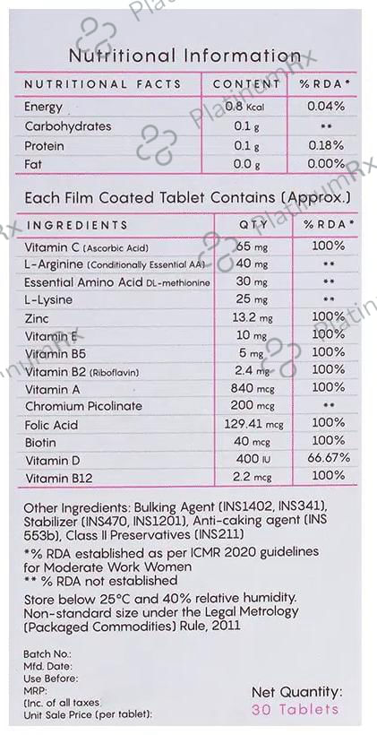 Veera Wellness VeeVital Hairfall Rescue Tablet (30 Each) 4 units