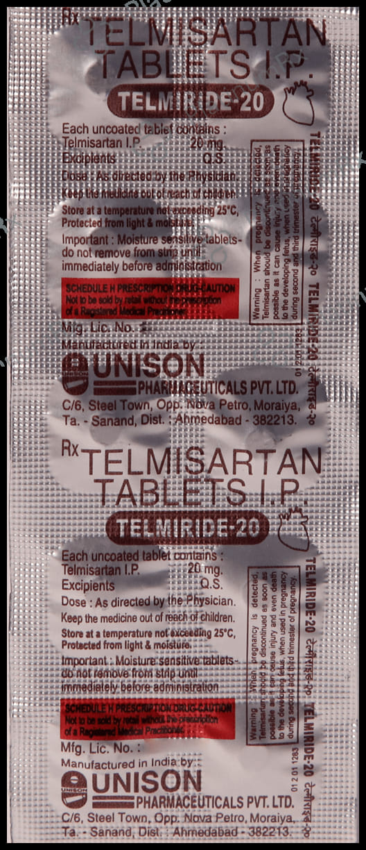Telmiride 20mg Tablet