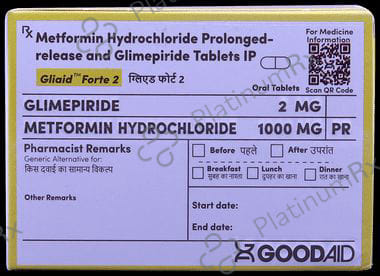 Gliaid 2/1000mg Forte Tablet PR 10s
