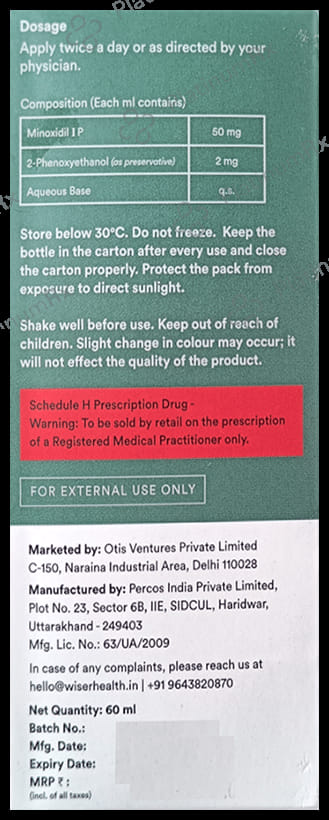 Wiser Build Minoxidil Topical Solution(60ml Each) 2s
