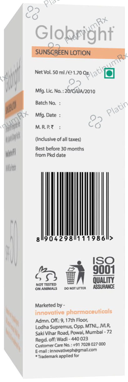 Globright Sunscreen SPF 50 Lotion 50ml