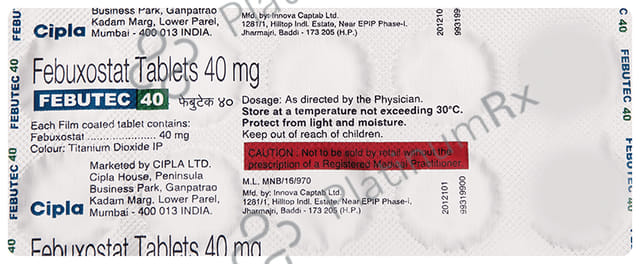 Febutec 40mg Tablet 10s