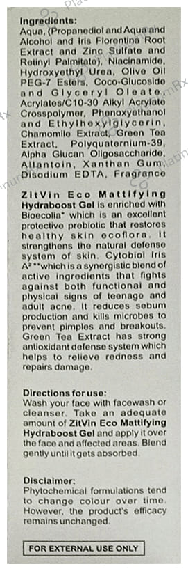 Zitvin Eco Mattifying Hydraboost Gel