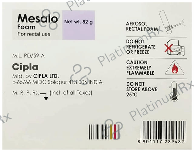 Mesalo Foam 1000mg Enema 82gm