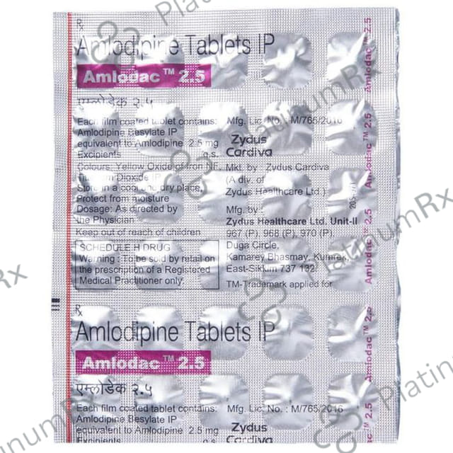 Amlodac 2.5mg Tablet 30s