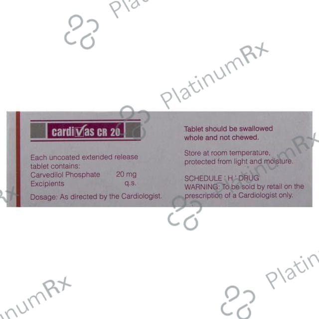 Cardivas CR 20mg Tablet 10s