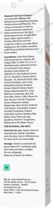 Maxisoft PH 5.5 Anti Scar Cream (25gm Each) 1 Tube