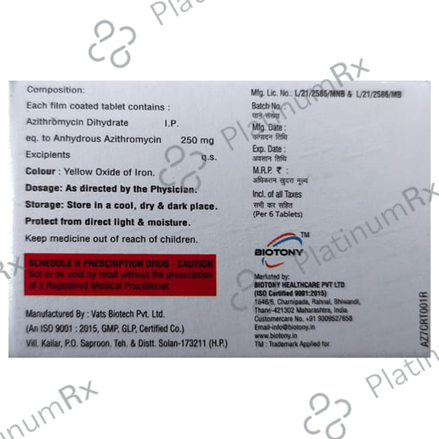 Azitrony 250 Tablet