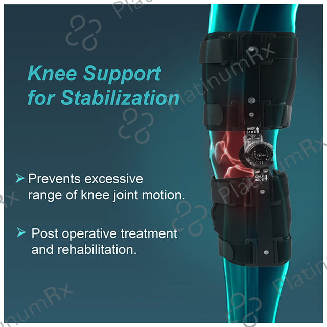 Tynor D 48 ROM Knee Brace Universal Black