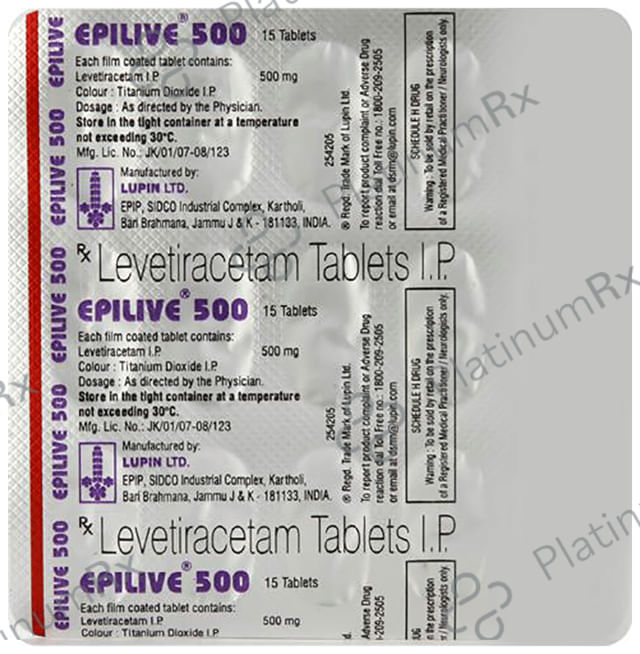 Epilive 500mg Tablet 15s
