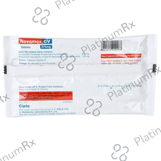 Novamox CV 250/125mg Tablet 10s