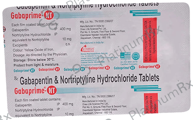 Gabaprime NT 400/10mg Tablet 10s