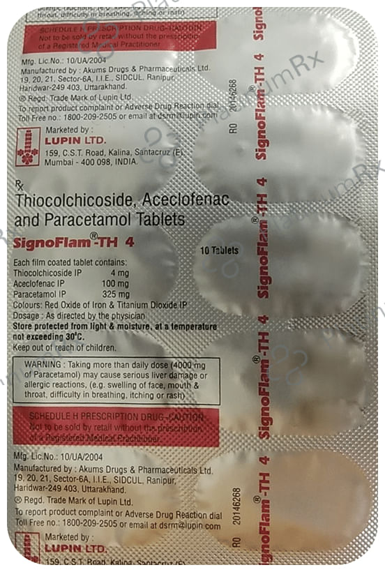 Signoflam TH 100/325/4mg Tablet 10s