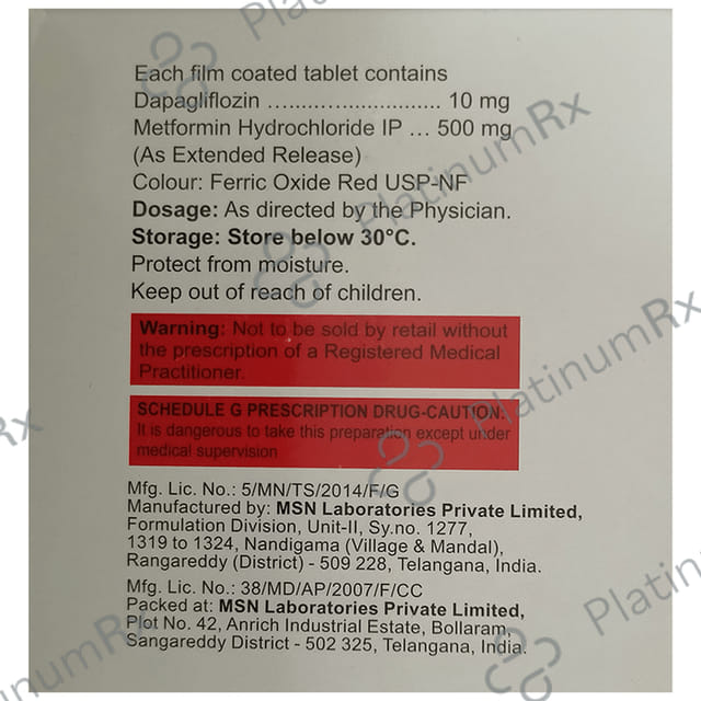 Gluxit M 10 ER 10/500mg Tablet 10s