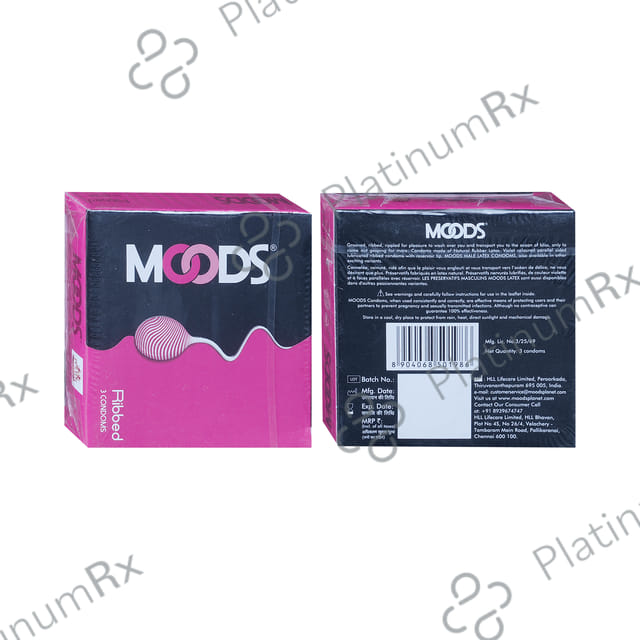 MOODS Ribbed Condom 3s