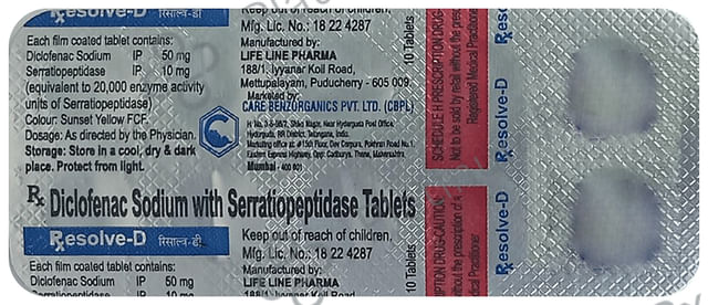 Resolve D 50mg/10mg Tablet